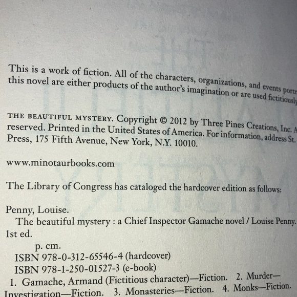 The Beautiful Mystery by Louise Penny - detective Book - Picture 10 of 14